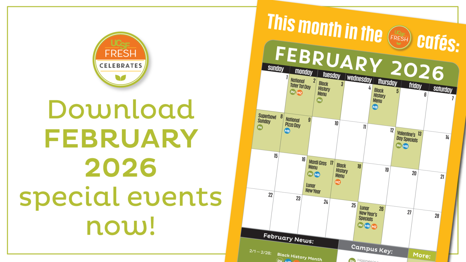 Feburary 2026 Menu