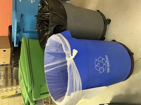 Sorting station in kitchen